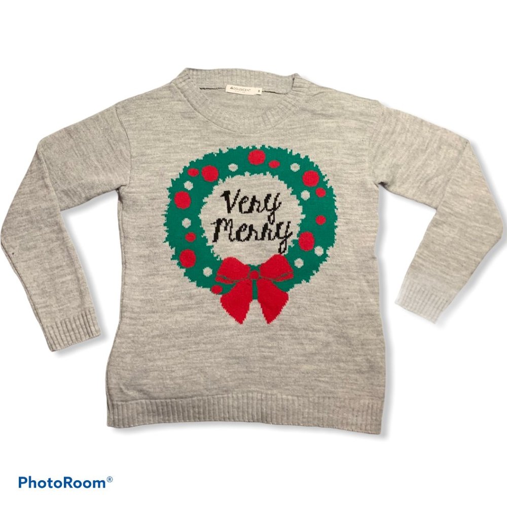 3/$20 Adolescent Clothing Very Merry Crew Sweater